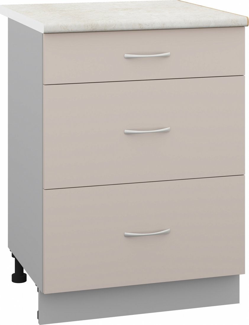 

Шкаф напольный Кортекс-мебель Корнелия Лира НШ60р3ш (капучино/королевский опал)