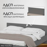 Кровать Mio Tesoro Денвер 160x200 (графит серый)