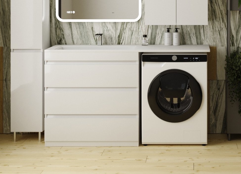 

Symbolite Тумба под умывальник Даллас 150 Люкс Plus 3 ящика (белый)