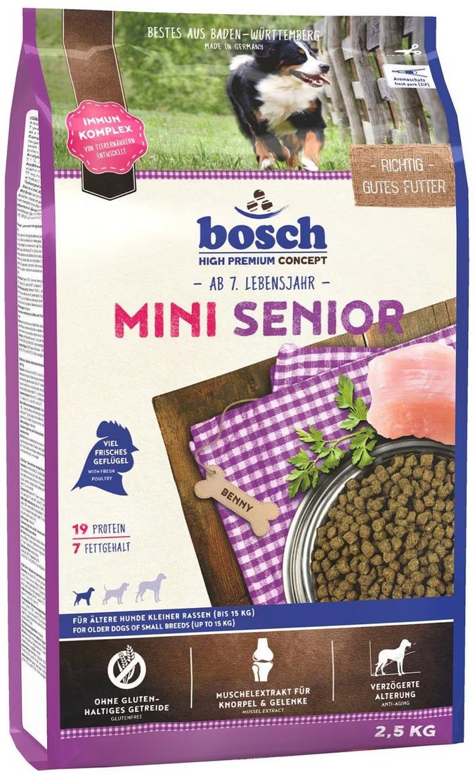 

Сухой корм для собак Bosch Mini Senior 2.5 кг