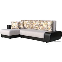 Угловой диван Асмана Олимп-1 правый (уно карамаль/каприз бежевый/кожзам коричневый)