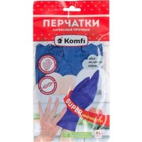 Латексные перчатки Komfi Прочные (XL, 2 шт, синий)