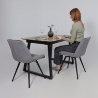 Кухонный стол Lepremo AV 1208 HPL+МДФ раздвижной 1200-1600x800 (дуб вотан/черный)