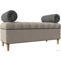 Банкетка Лига диванов Глория 113684 (рогожка бежевый/серый/серый)