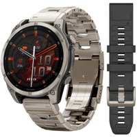 Умные часы Garmin Fenix 8 Sapphire, Titanium 47мм (светло-серый, титановый ремешок)