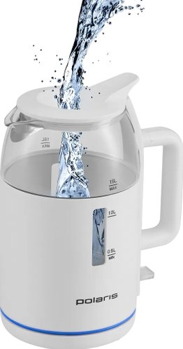 Электрический чайник Polaris PWK 1545CGL Water Way Pro (белый)