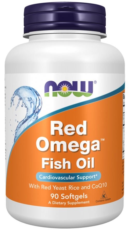 

БАД Now Foods Омега-3, Красный Рис + Q10/Red Omega (90 капсул)