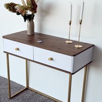 Туалетный столик без зеркала Shtabe Royal 5311 эко (дуб веллингтон/золото/р.золото)