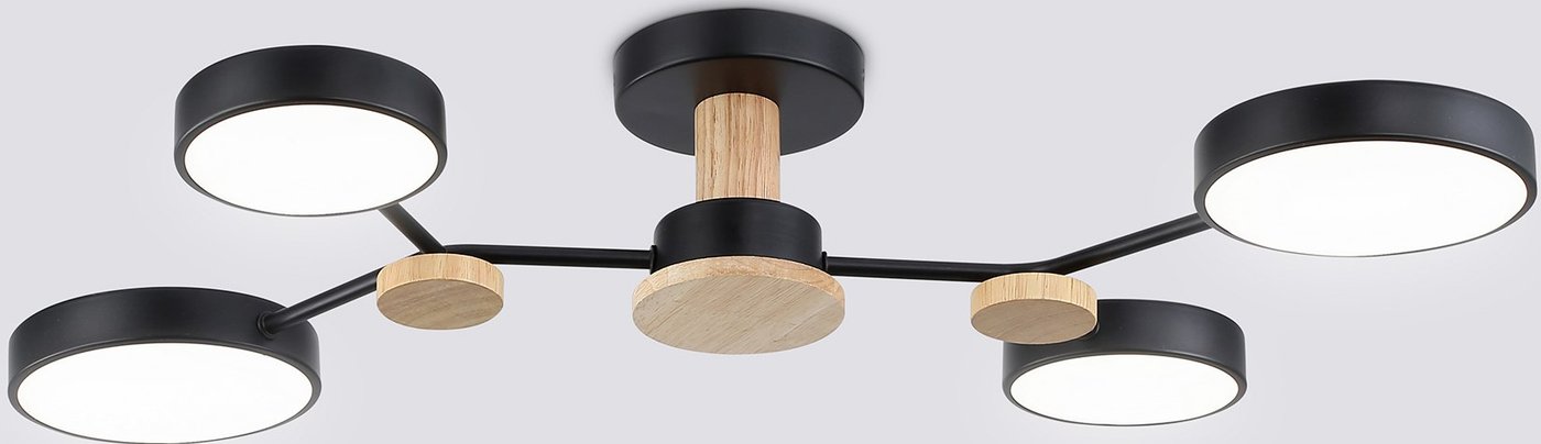 

Подвесная люстра Ambrella FL4860/4 BK/WD (черный/дерево)