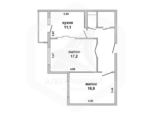 2-комн. квартира — Брест ул. Грибоедова