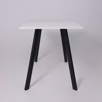 Кухонный стол ЭлиГард Solo 102x67 (белый структурный/черный) в Гродно