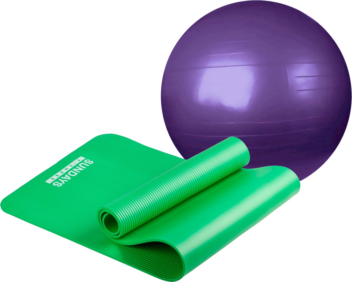 

Набор для йоги Sundays Fitness Фитбол IR97402-65 + Коврик IR9750 (фиолетовый, зеленый)