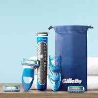 Подарочный набор Gillette Fusion Proglide 3 сменные кассеты + 3 насадки для бороды + чехол