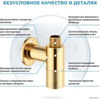 Вентиль Wellsee Drainage System 182148001, угловой (2 шт, золото)