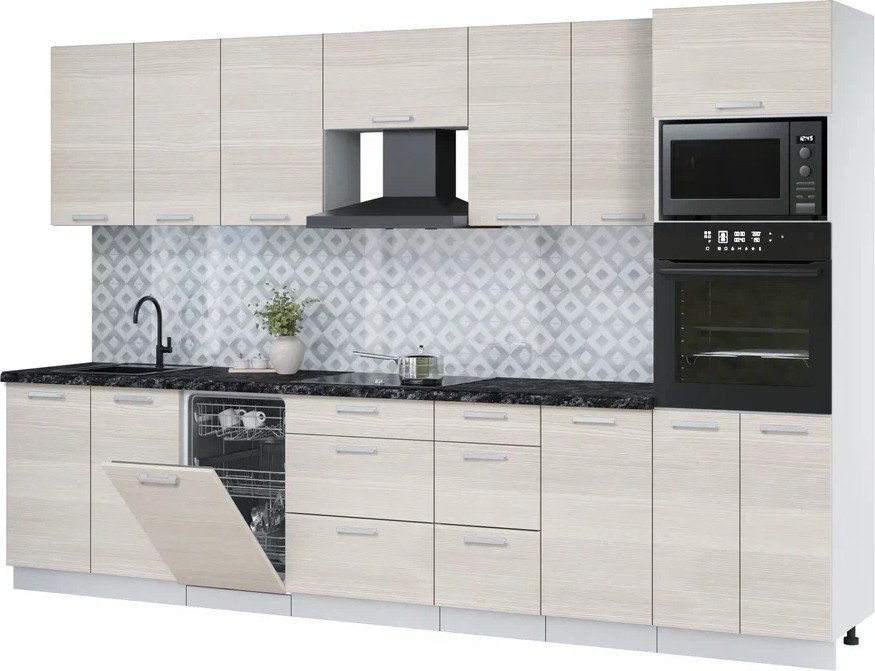 

Готовая кухня Интерлиния Мила Лайт 3.25-ПМ3 (вудлайн кремовый/вудлайн кремовый/кастилло темный)