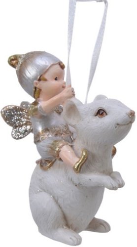 Елочная игрушка GreenDeco Ребенок со зверюшкой 530743
