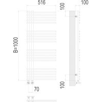 Полотенцесушитель TERMINUS Астра П20 70x1000 (хром)