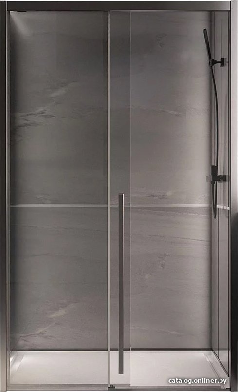 Душевая дверь Veconi 120x200 PTD30-GR-120-01-C4 (стекло прозрачное/брашированный графит)