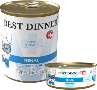 Консервированный корм для собак Best Dinner Vet Profi Renal С индейкой (340 г)