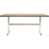 Кухонный стол Buro7 Двутавр 180 (классика, дуб беленый/белый)