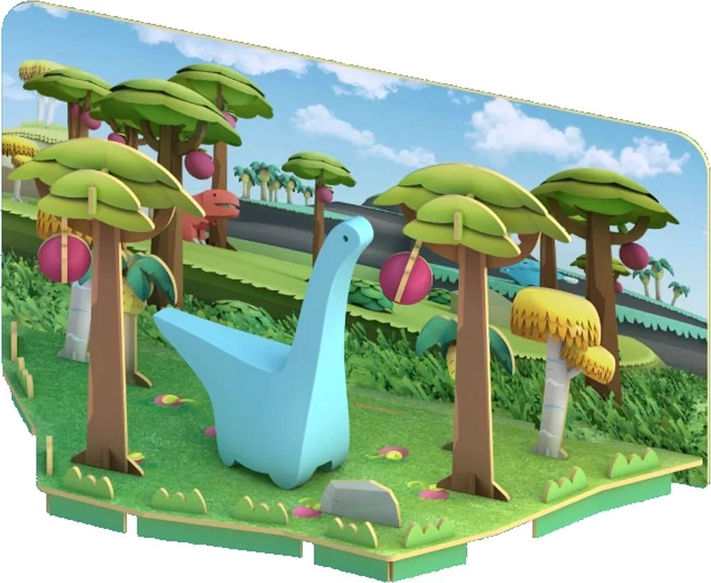 Магнитный конструктор Halftoys Dino Дипло с диорамой HD003