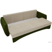 Диван Лига диванов Сатурн 101024 (микровельвет, бежевый/зеленый)