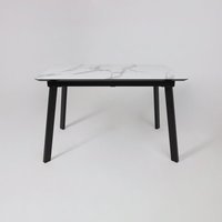 Кухонный стол Алвест AV 1209 120-160х80 (мрамор белый/черный)