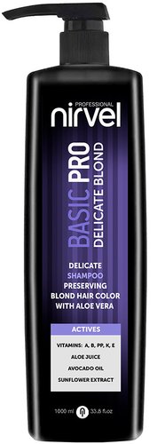 Шампунь Nirvel Basic Pro Delicate для сохранения цвета блонд с алоэ вера (1 л)