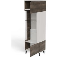 Шкаф-витрина Halmar Random 2 W-1 (кашемир/орех/черный)