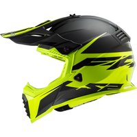 Мотошлем LS2 MX1299 (MX437) Fast Evo Roar (L, черный/зеленый)
