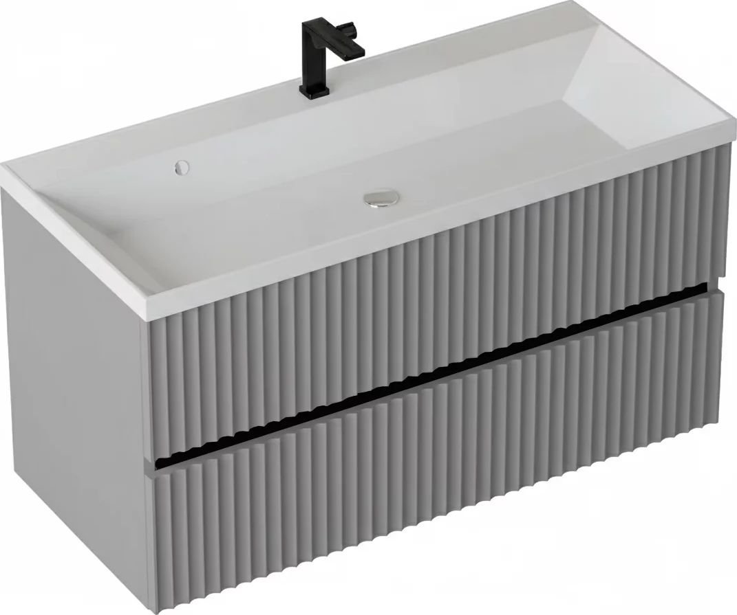 

Vela Тумба под умывальник Vela Волна 80П под Classica (серый мат) черный гола TU2273