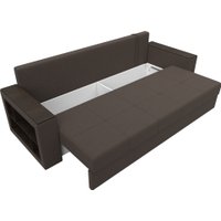 Диван Лига диванов Дубай Лайт полки слева 132281L (рогожка Амур 05 коричневый)