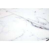 Кухонный стол Halmar Vertigo 130-180/130/76 (белый мрамор/черный)