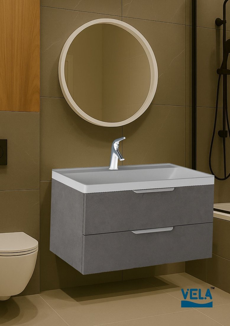 Vela Тумба под умывальник Vela Каскад 80П под Classica (бетон чикаго) TU63175