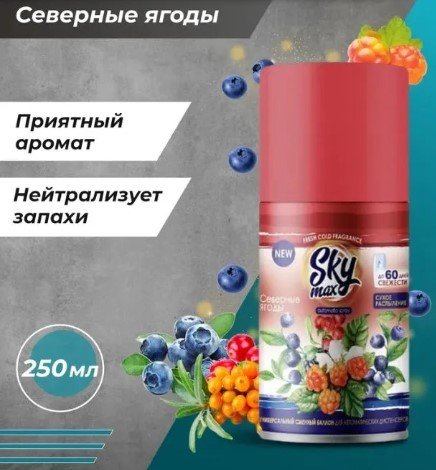 

Сменный блок для освежителя воздуха Sky Max Северные ягоды (250 мл)
