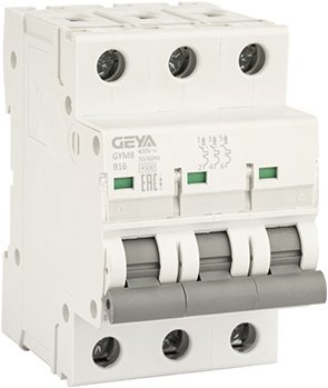 

Выключатель автоматический GEYA GYM8 3P 16А B 4.5кА GYM83P16B