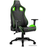 Игровое (геймерское) кресло Sharkoon Elbrus 2 (черный/зеленый)