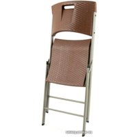 Стул Calviano Складной пластиковый ротанг (коричневый)