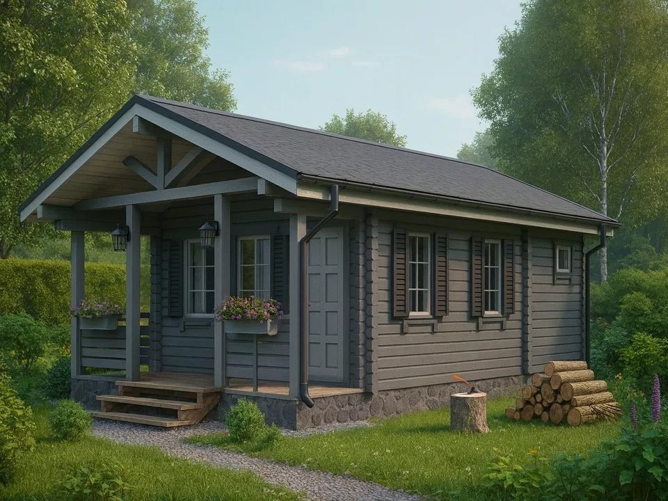 Русская баня Woods из бруса Чудное мгновенье
