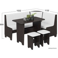 Обеденная группа Трия Техас исп. 1 (венге/экокожа белый)