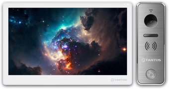 Комплект видеодомофона Tantos Stark HD SE Tuya (белый) + iPanel 2 HD (металл)