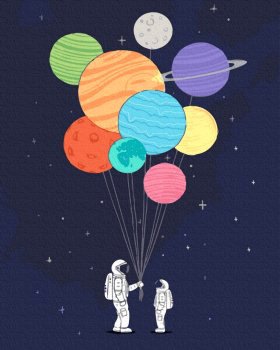 Картина по номерам PaintBoy Шарики в Космосе G534