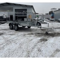 Двухосный прицеп AvtoS A40U2B (4000x2000x300, R16, ресс. 3302 ГАЗ-2лист, тент 800мм)