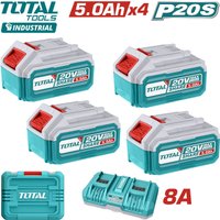 Аккумулятор с зарядным устройством Total TFBCLI20285 (20В/4x5 Ah + 20В, кейс)
