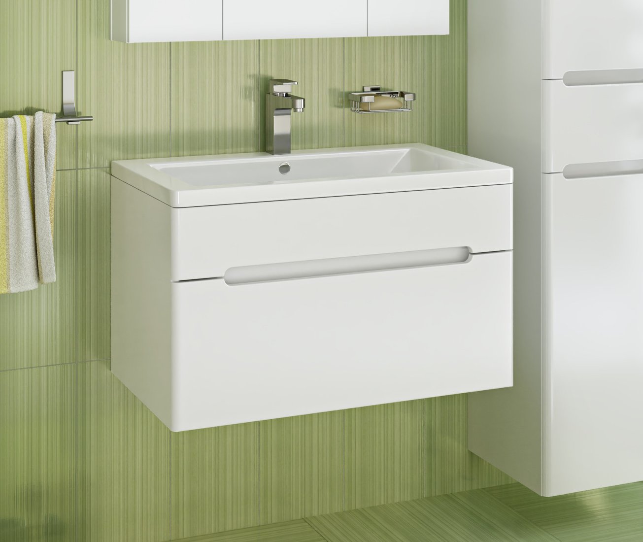 

Runo Тумба под умывальник Парма 75 (подвесная)