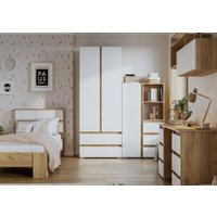 Кровать Тащи в дом Люмо КР 01 90x200 (дуб крафт золото/белый)
