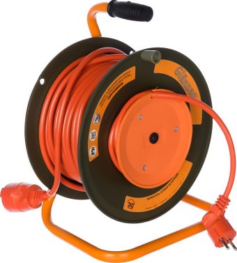 Удлинитель на катушке Glanzen EB-30-010 (30 м, оранжевый)