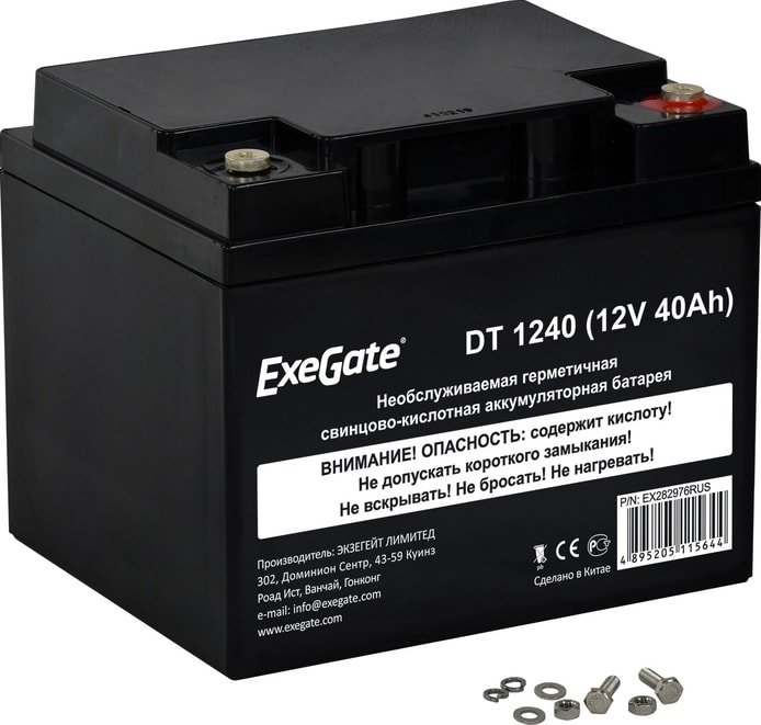 

Аккумулятор для ИБП ExeGate DT 1240 (12В, 40 А·ч)