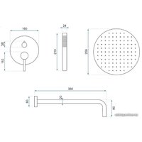 Душевая система  Rea Lungo REA-P4110 (золотой)