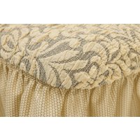 Чехол для стула Mio Tesoro Жаккард Люкс для стула 1858/543 (бежевый, с оборкой)